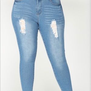 Distressed Ankle Jeans